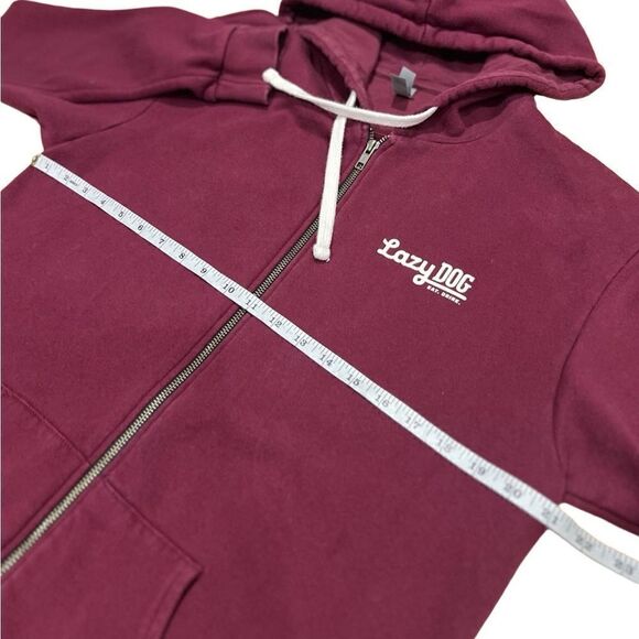 Lazy Dog Rocky Mountains zip up hooded sweatshirt maroon size large unisex - Picture 13 of 15